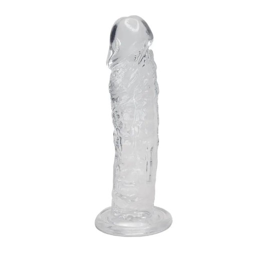 Przezroczyste dildo silikonowe z przyssawką 19,3cm